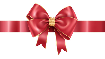 Fototapeta premium A Festive Red Ribbon with a Bow