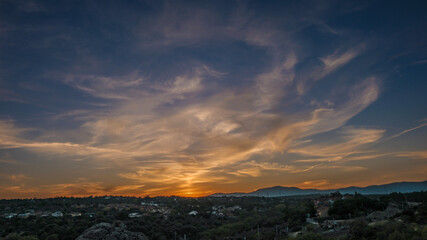 Parquelagos, sunset in Guadarrama, Madrid, Spain