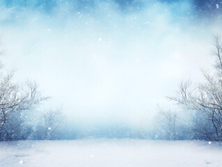 Blue winter background with snowfall - ai generative