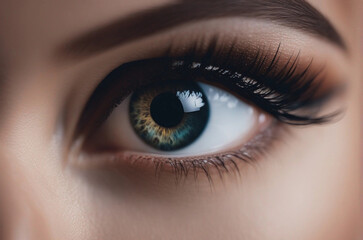 Closeup macro shot of human female eye.