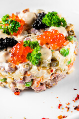 Salad Olivier. Russian traditional salad