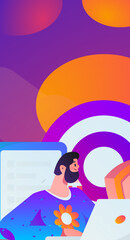 Character reading quietly vector concept operation hand drawn illustration
