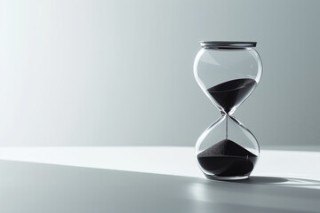 An hourglass symbolizes the fleeting nature of time, teaching us to value time