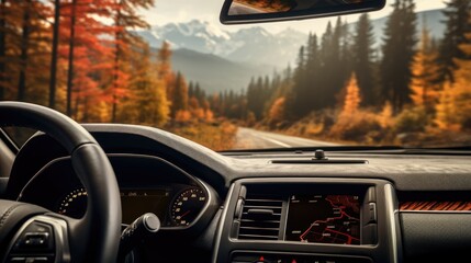 Beauty of Nature on an Asphalt Road Journey