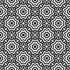Abstract Shapes.Vector Seamless Black and White Pattern.Design element for prints, decoration, cover, textile, digital wallpaper, web background, wrapping paper, clothing, fabric, packaging, cards, ti