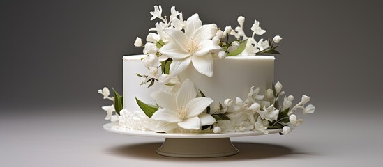 White single-layered wedding cake.