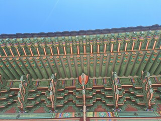 Seoul, South Korea - 2023-10-23 : Traditional Korean Architecture: Eaves of Changgyeong Palace