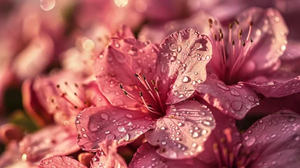 Foto op Plexiglas flores mojadas por el rocío y plantando © cuperino