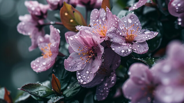 flores mojadas por el roc&iacute;o y plantando