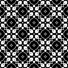 Abstract Shapes.Vector Seamless Black and White Pattern.Design element for prints, decoration, cover, textile, digital wallpaper, web background, wrapping paper, clothing, fabric, packaging, cards, ti