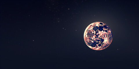 Naklejka na ściany i meble simple and elegant image of a red moon against a night sky
