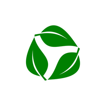 3 green leaf symbol or logo