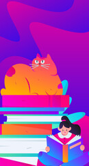 Character reading quietly vector concept operation hand drawn illustration
