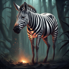 African zebra illustration.
