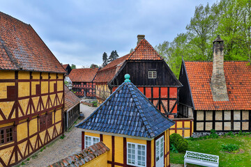Denmark Aarhus city view on a cloudy spring day