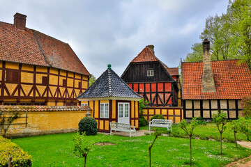 Denmark Aarhus city view on a cloudy spring day