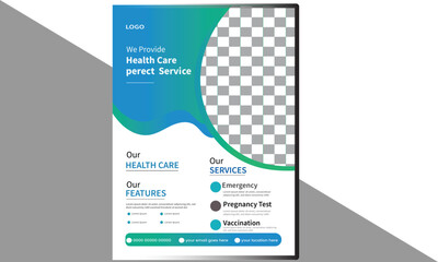 Layout template, brochure background. Vector design. A4 size for poster, flyer or cover.
Corporate healthcare and medical flyer or poster design layout
