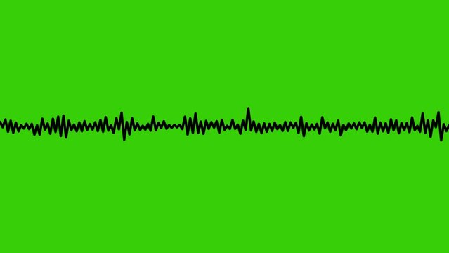4k abstract music sound wave or audio wavefrom isolated on green screen background.Line digital minimalist voice and soundtrack.