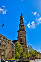 Denmark Copenhagen city view on a sunny spring day