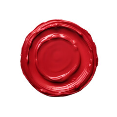 Rough red wax seal isolated on transparent background