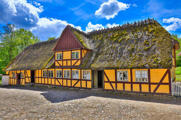 Denmark Sorgenfri Museum on a sunny spring day
