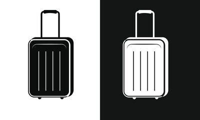 Luggage vector icon. Travel Luggage icon. Trolley bag icon. Suitcase and Briefcase ,Baggage, luggage icon. Suitcase symbol for logo, website. Vector illustration.