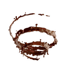 Chocolate fluid spiral splash Isolated 3d illustration