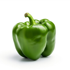 Green capsicum isolated on a white background