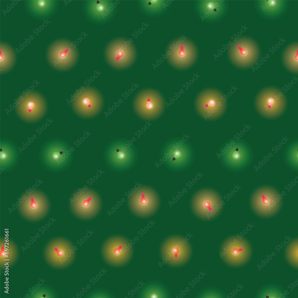 Poster design with a seamless pattern of lights. vector repeat surface pattern design. happy new year desig