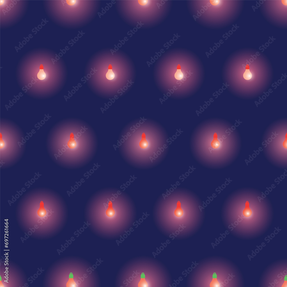 Poster design with a seamless pattern of lights. vector repeat surface pattern design. happy new year desig