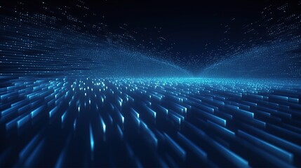 form of speed of light, point of light. Distributed register technology, background made of lines, circles and particles. Block chain network. Digital graphics