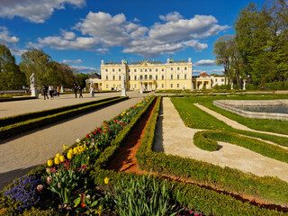 Bialystok, Poland  May 3, 2023: Branicki Palace and park in Bialystok, Poland