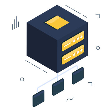 Conceptual isometric design icon of server network 

