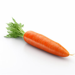   carrot on white background ai technology
