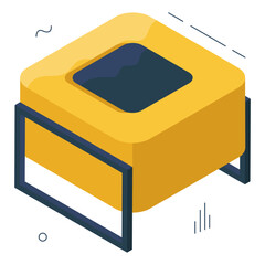 Editable design icon of square table

