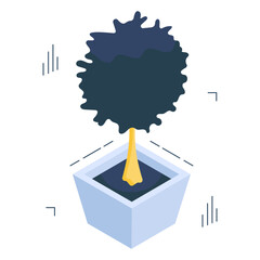 Modern design icon of indoor plant 

