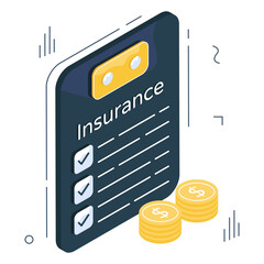 An icon design of insurance policy 

