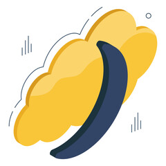 An icon design of cloudy night 


