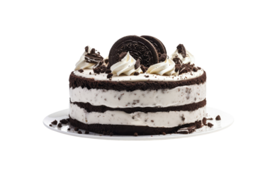 biscuit ice cream cake on an isolated transparent background