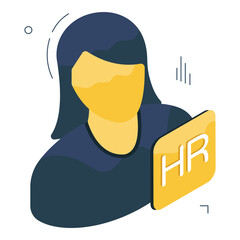 Editable design icon of hr manager 

