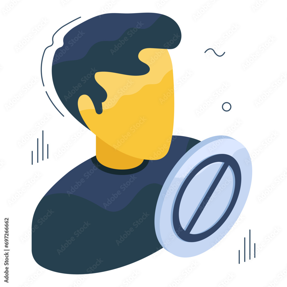 Sticker Editable design icon of block user

