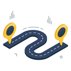 Perfect design icon of route 