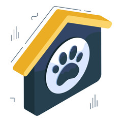 A unique design icon of doghouse  - obrazy, fototapety, plakaty