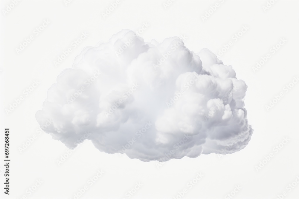 Poster a serene image of a white cloud floating peacefully in the air. this picture can be used to depict t