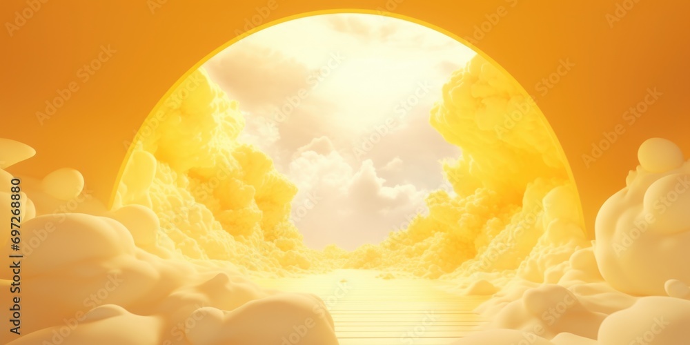 Poster sun shining through clouds. ideal for weather-related articles or inspirational content