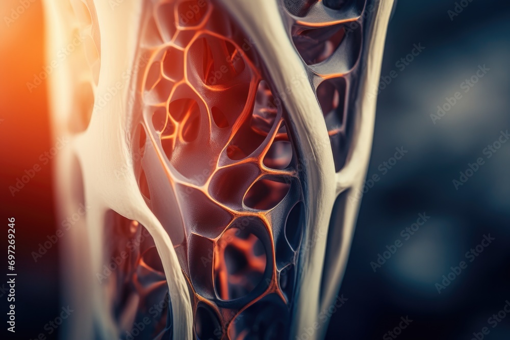 Poster a close-up view of the internal organs and structures of the human body. suitable for medical and ed