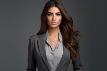 Fototapeta premium Graceful Lady Wearing a Stylish Blouse and Suit