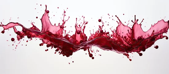 Foto op Plexiglas Red wine splashed on white backdrop © TheWaterMeloonProjec