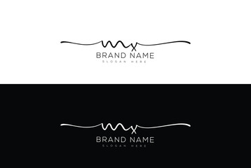 Mx initial handwriting signature logo design