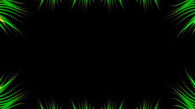 A green fractal design is like a frame for a celebration, party, or festival - digital animation.